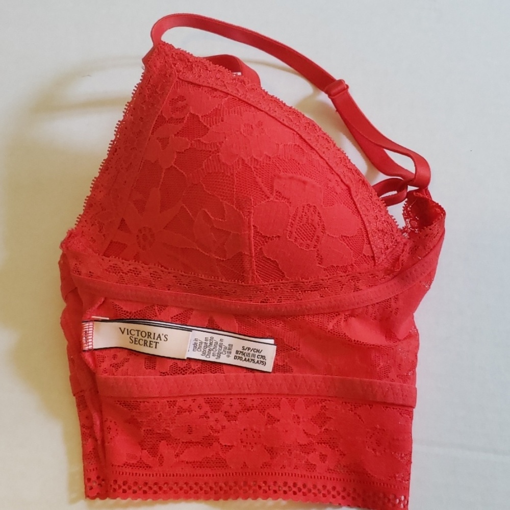 Victoria's Secret Red Tropical Lace Bralette - Picture 4 of 5